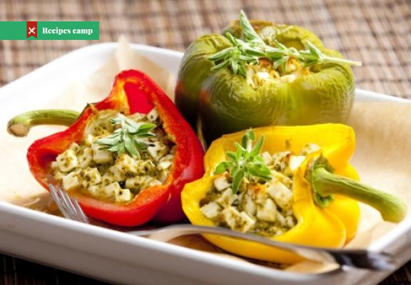 Recipe  Baked peppers with blue cheese