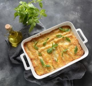 Eggplant cannelloni with mushrooms
