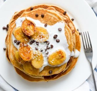 Whole Wheat Banana Bread Pancakes With Chocolate Chips