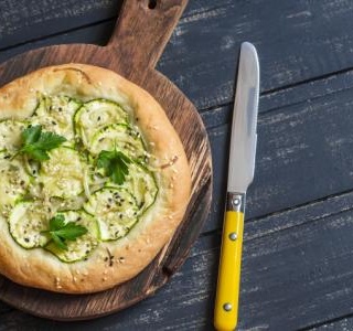 Zucchini and Feta Pizza With Fresh Mint and Preserved Lemon