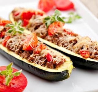 Zucchini stuffed with minced meat