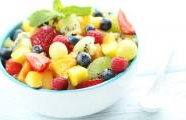 Fruit Salad with Kiwi, Strawberries and Mango