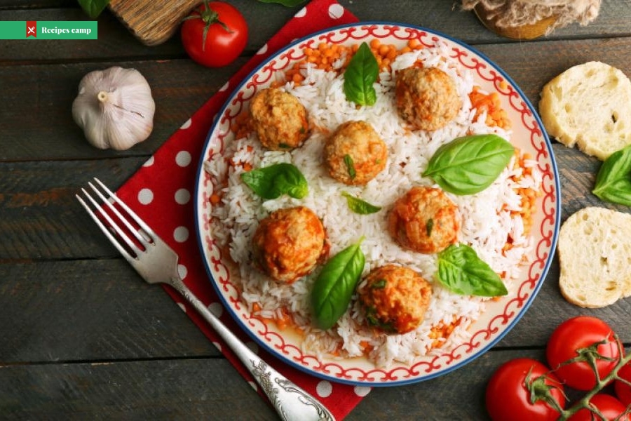 Greek Meatballs with Cucumber-Yogurt Sauce and Rice
