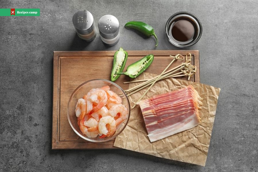 Grilled shrimp in bacon