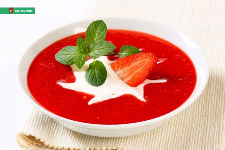 Rhubarb, Ginger, and Strawberry Soup