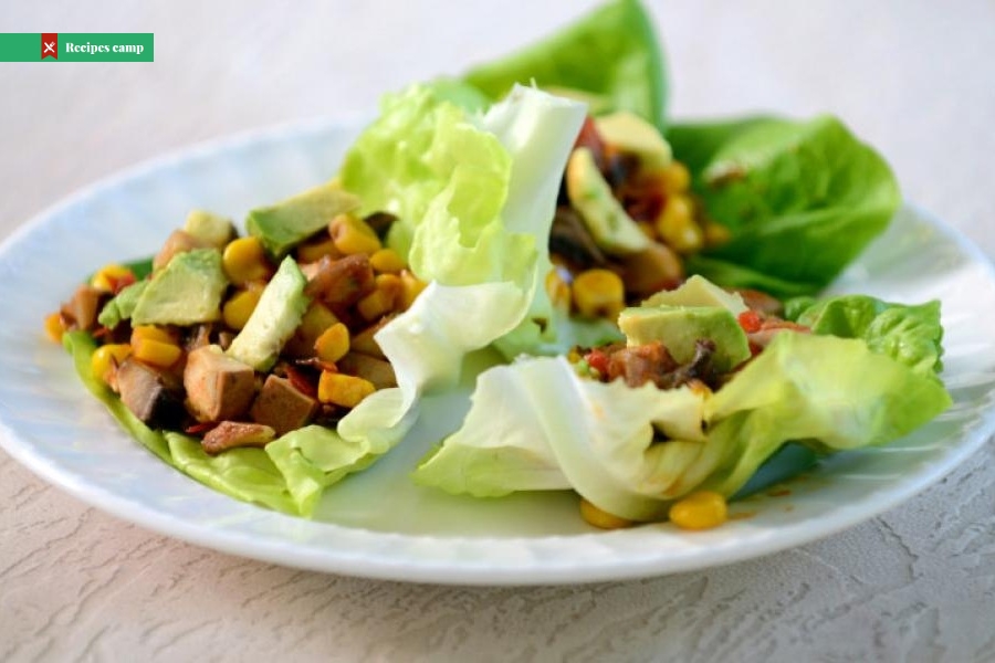 Vegetable and Tofu Lettuce Wraps with Miso Sambal